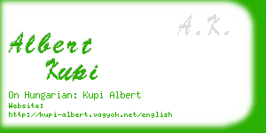 albert kupi business card